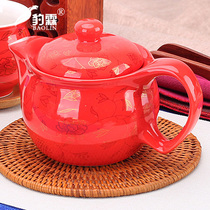 Wedding kettle bubble teapot set household ceramic single pot flower teapot small teapot black tea tea maker