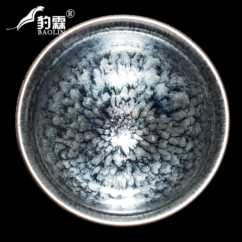 Leopard Lin Jianyang Jianzhan Blue Qilin Kung Fu Teacup Ceramic Single Tea Cup Tasting Cup Master Single Cup Pure Handmade