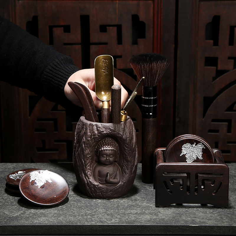 Leopard lam, celadon ceramic bamboo tea sets tea tray accessories kung fu tea special tea six gentleman 's suit accessories