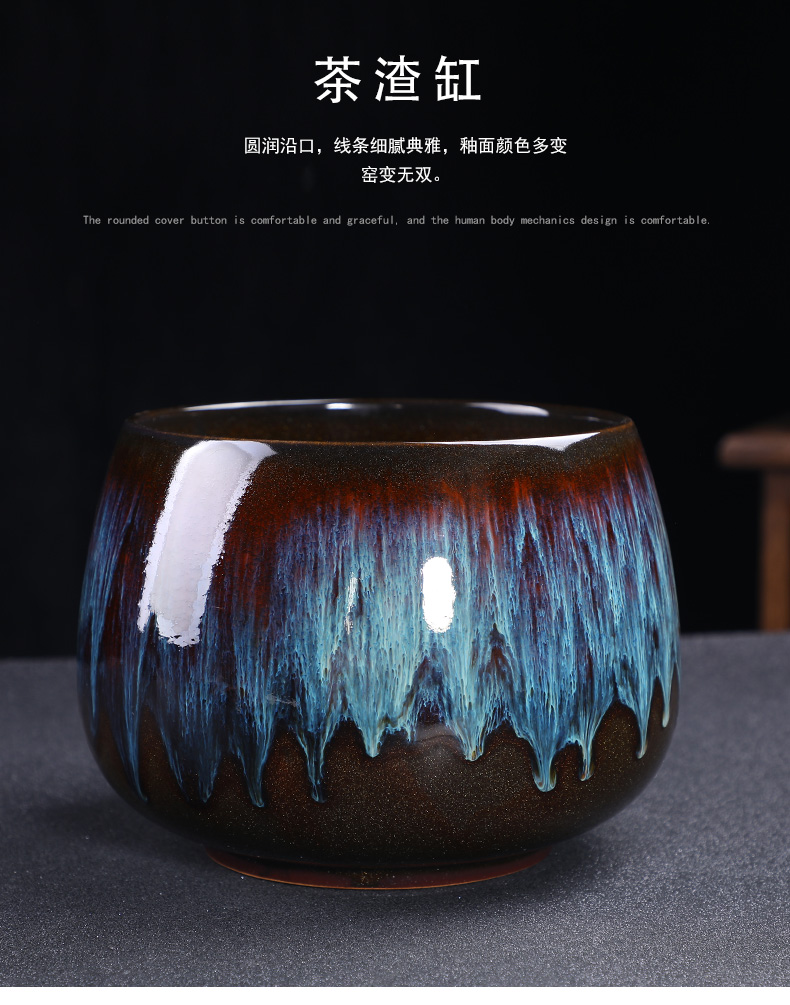 Build one variable kung fu tea set ceramic household small set of tea cups are up with contracted sitting room tureen tea art