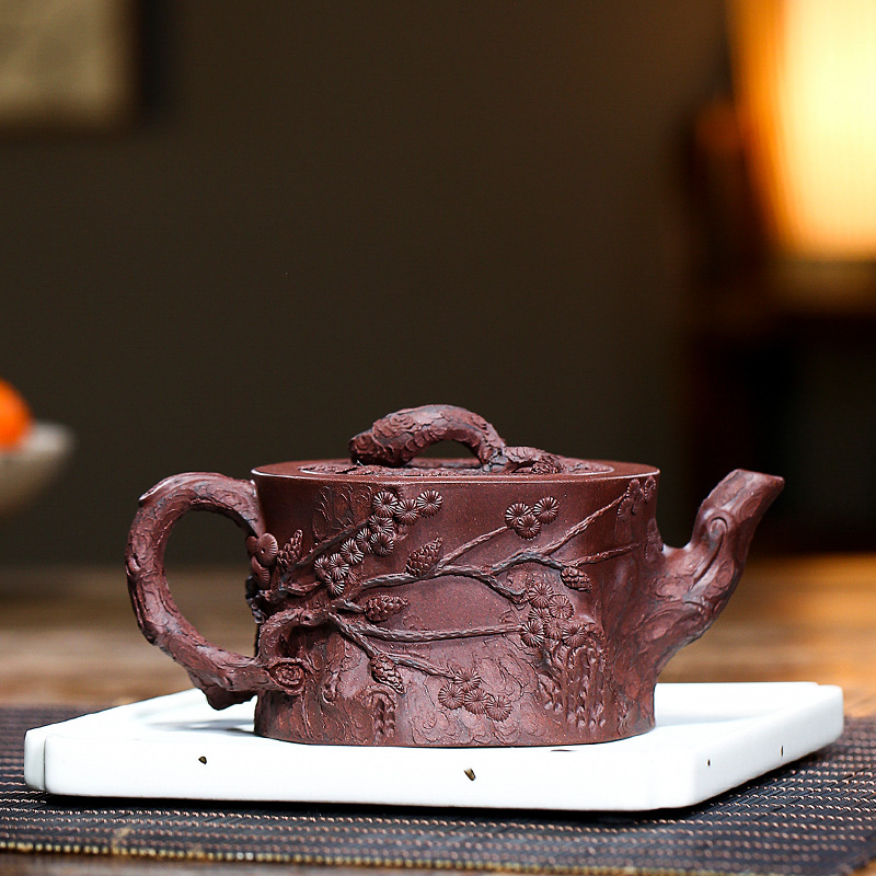 Leopard lam manual it old purple clay teapot yixing creative style flowers goods may running JinHe packing home office