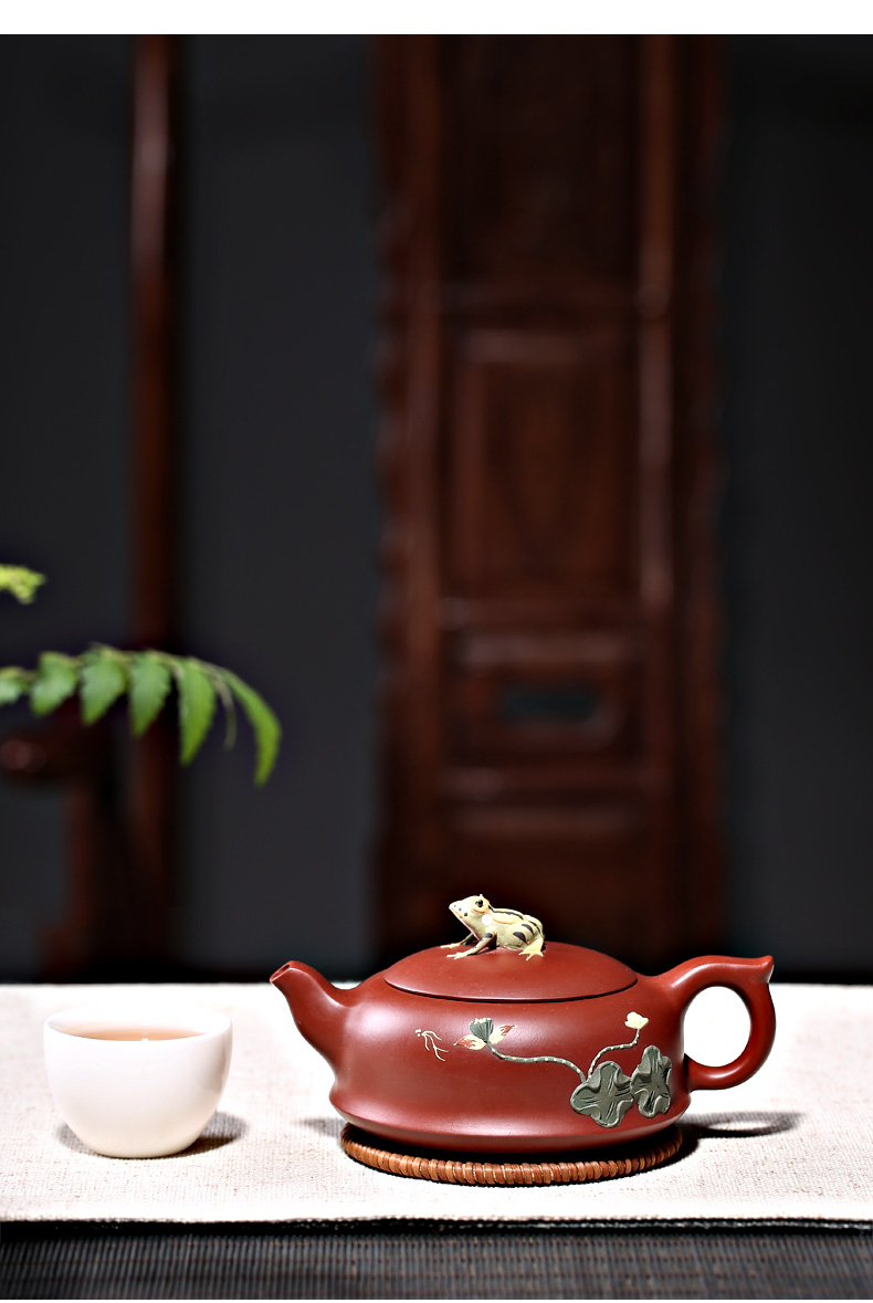 Leopard lam, yixing masters are it pure hand - made ball hole, xi shi tea pot size capacity of the single tea set