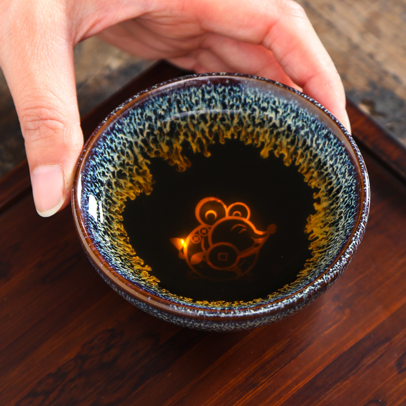 Leopard lam building oil - lamp can build built single cup tea cups master hand made light manual variable tea cups cups ceramic glaze