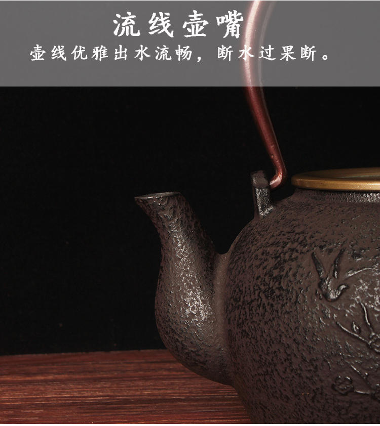 Leopard lam, pig iron pot of cast iron tea kettle Japanese household pure manual household electrical TaoLu kettle boil tea pot