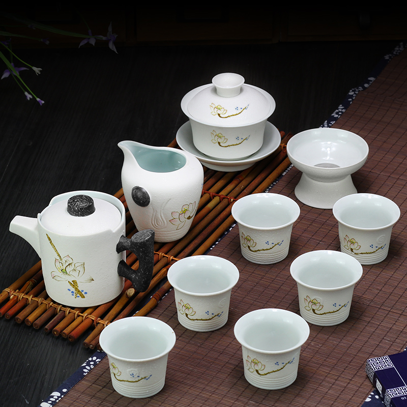 Leopard lam, household snowflakes kung fu tea set ceramic dry tea cups dish suits for Japanese contracted small tea sets tea sea