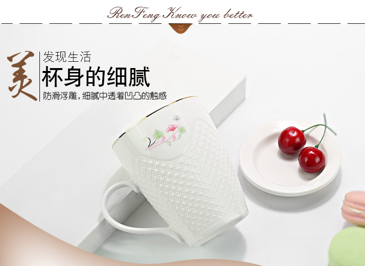 Leopard lam, ceramic cups with cover glass cups office cup suit household jingdezhen porcelain tea cups in the meeting room