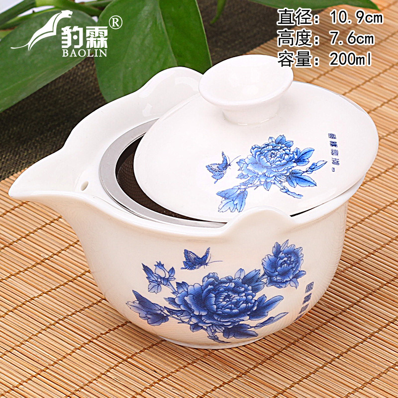 Violet arenaceous pure manual tureen to use large single three cups to make tea white porcelain kung fu tea set jingdezhen lid