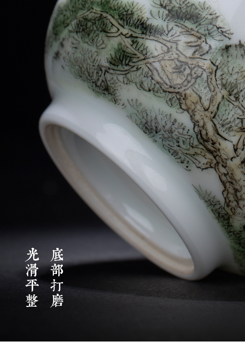 Clock home up jingdezhen kung fu tea cup bowl hand - made pastel master cup single cup the personal charm of sample tea cup