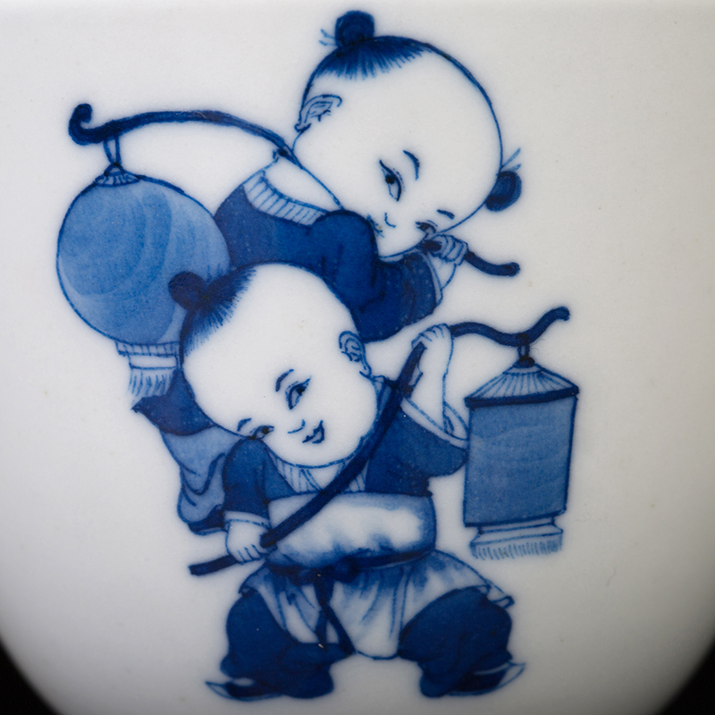 Clock home jingdezhen up noggin cup single master cup character firewood to kung fu tong qu personal tea