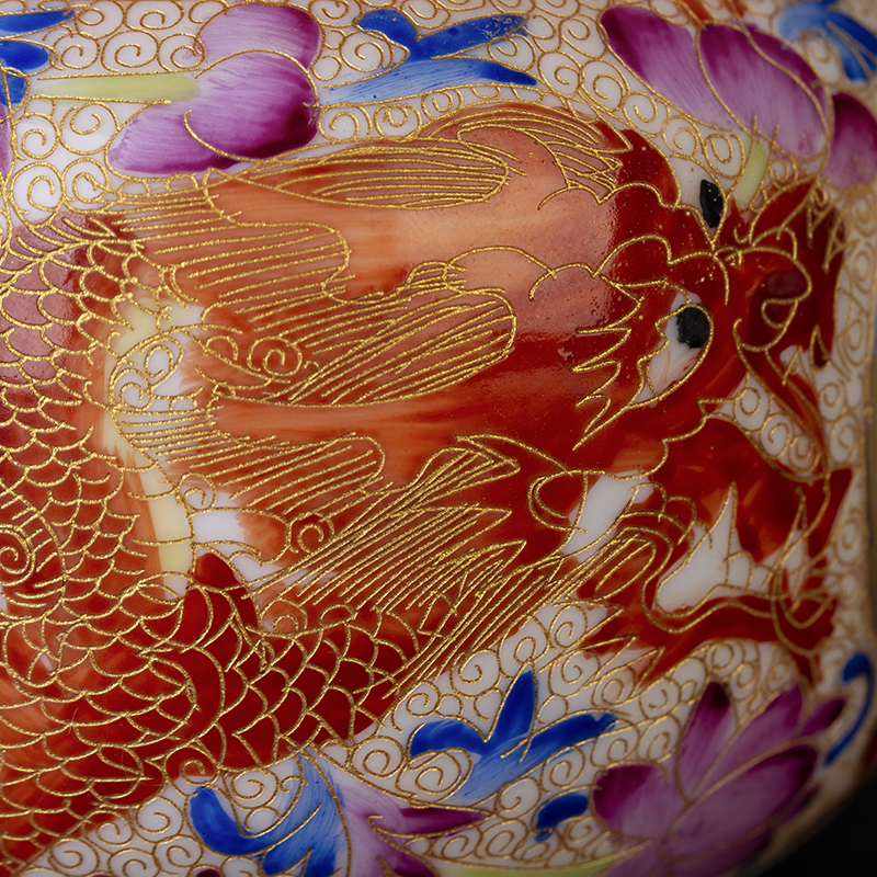 Home teapot bell up with jingdezhen ceramic tea machine manual kung fu tea set wire inlay enamel see colour ssangyong 's big teapot