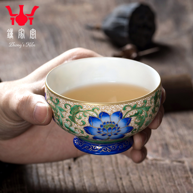 Clock home trade, one cup of jingdezhen colored enamel tea cups hand - made kunfu tea sample tea cup single CPU high - end gifts