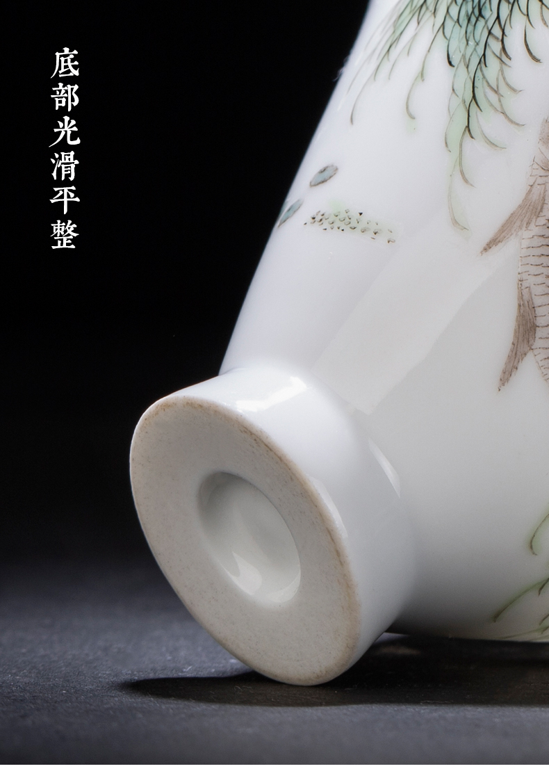 Clock home up jingdezhen hand - made every year more than carp master cup set of kung fu tea set a tureen two cups of suit