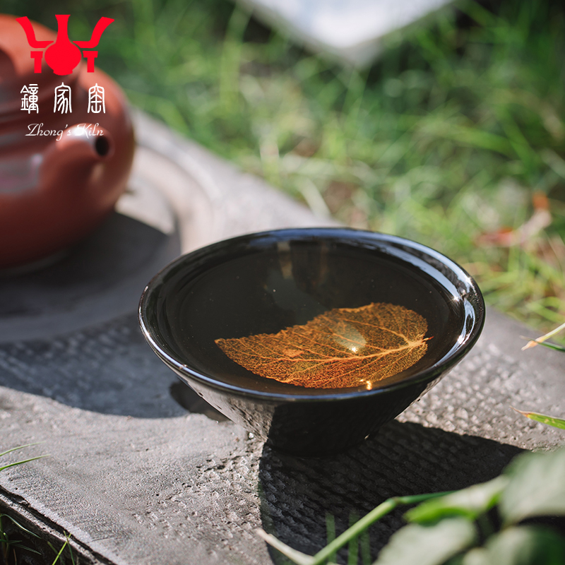 Clock home up konoha temmoku lamp that jizhou up built light tea tea service master cup bowl ceramics single CPU kung fu tea cups