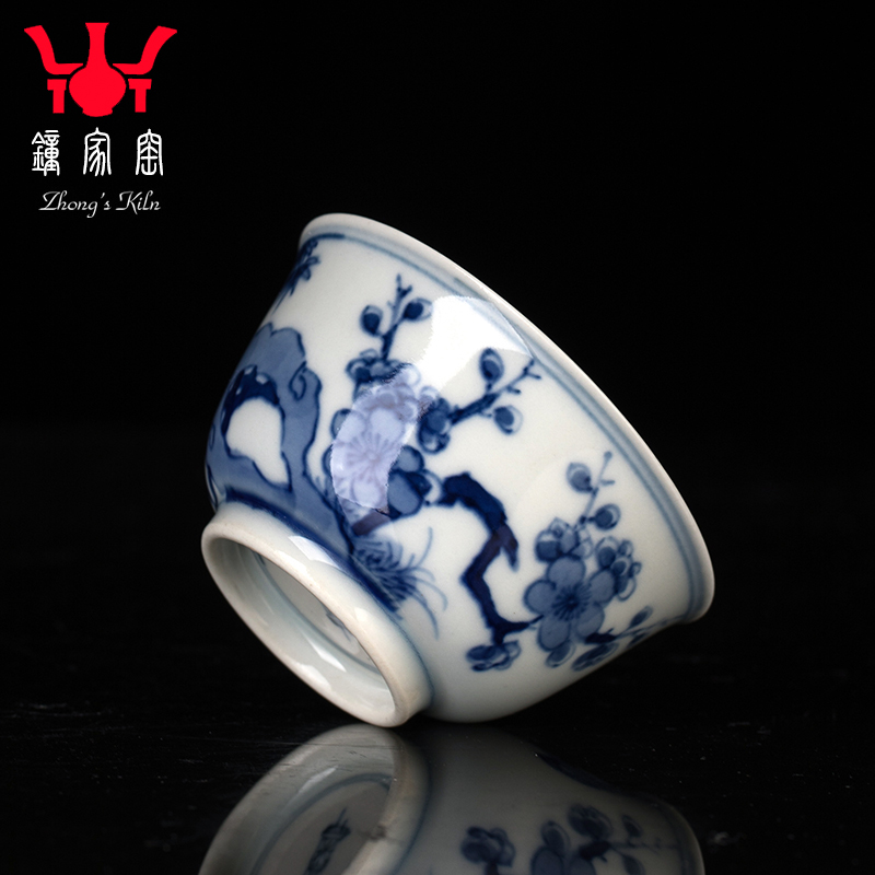 Antique clock home up jingdezhen blue and white set of cups and saucers manual hand - made creative masters cup a cup of tea with cups and saucers