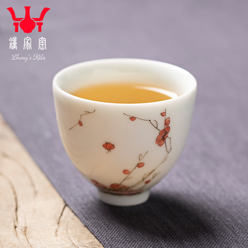 Clock home jingdezhen up hand - made by patterns sample tea cup kung fu tea master cup single CPU checking ceramic cups