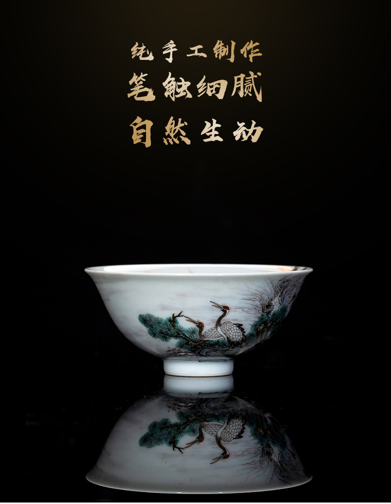 Clock home up enamel see colour sample tea cup jingdezhen ceramic kung fu tea masters cup sample tea cup manual hand - made tea set