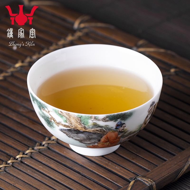 Kung fu tea master clock home up sample tea cup cup single CPU hand - made pastel characters individual cup of jingdezhen tea service