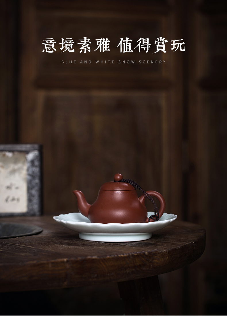 Clock home bearing dry up pot mercifully round pot of jingdezhen ceramics adopt it pad manual small tea pot of tea bearing