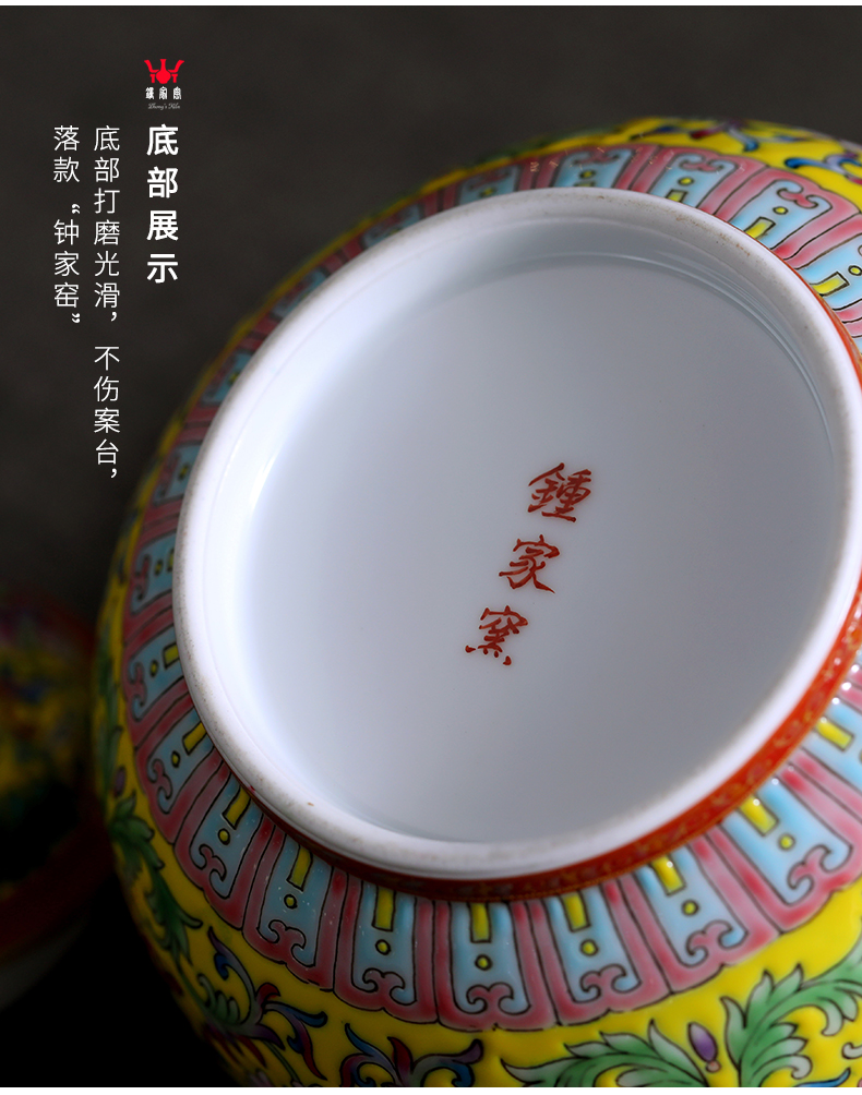 Clock home sealed as cans of jingdezhen ceramic up caddy fixings tea pot storage tanks hand - made colored enamel tea pot