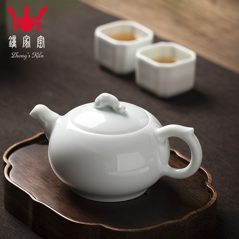 Clock home up celadon little teapot ceramic filter single pot of flower pot mini office home tea kungfu tea set