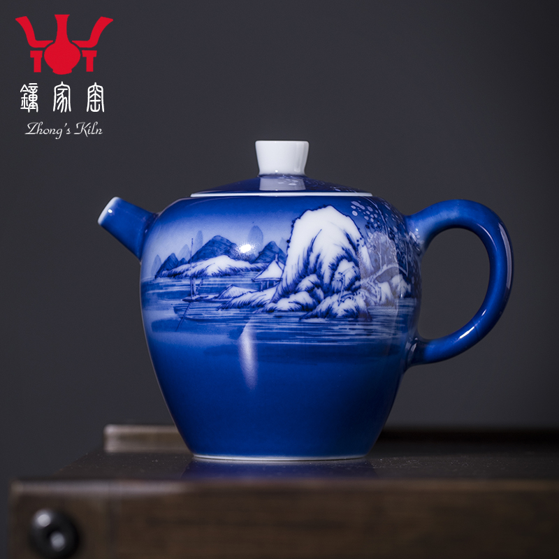 Clock home up with jingdezhen ceramic teapot manual hand - made porcelain kung fu tea set single pot wheel pot teapot