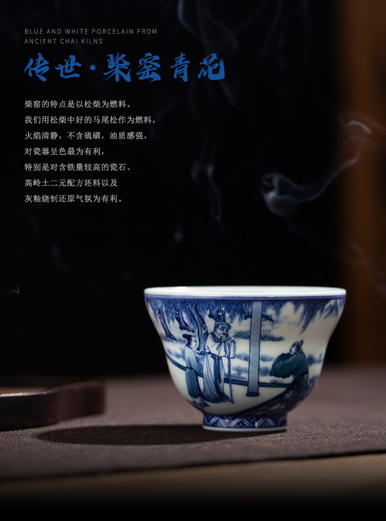 Clock home up jingdezhen hand - made character cup to maintain pressure hand cup sample tea cup cup kung fu master cup single CPU