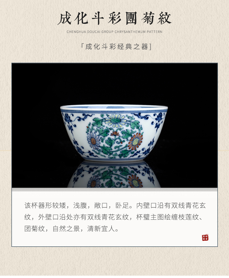 Clock home trade, one cup of jingdezhen blue and white color bucket maintain all hand group by grain kung fu tea cups of female