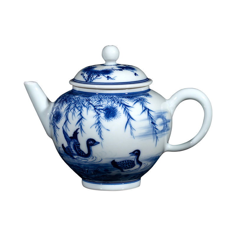 Clock home up ceramic teapot single pot teapot jingdezhen porcelain manually maintain a single tea sets, small household