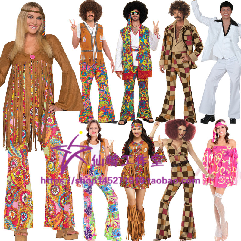 萬聖節派對cos服裝60年代70年代嬉皮士hippie服飾酒吧舞會演出服 萬聖節派對cos服裝60年代70年代嬉皮士hippie服飾酒吧舞會演出服
