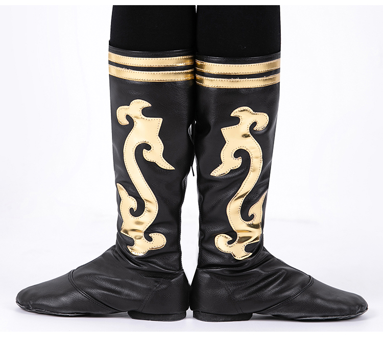 Men's and women's art colleges Mongolian jazz dance boots Tibetan folk dance lace high boots repertoire performance shoes