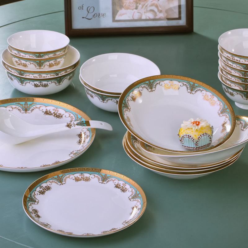 Jingdezhen porcelain tableware suit ipads head 60 key-2 luxury palace ou bowl dish dish ceramics tableware combination of Chinese style