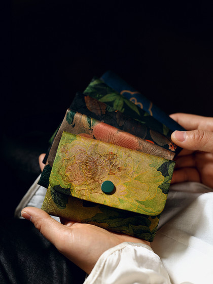 雅集手包新中式复古气质香云纱小卡包耳机首饰包小零钱收纳包便携