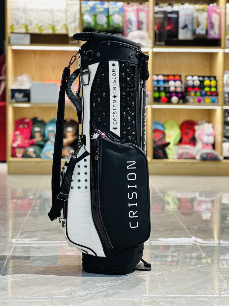 Korea's new arrival crision golf bag: fashion rivet stand bag