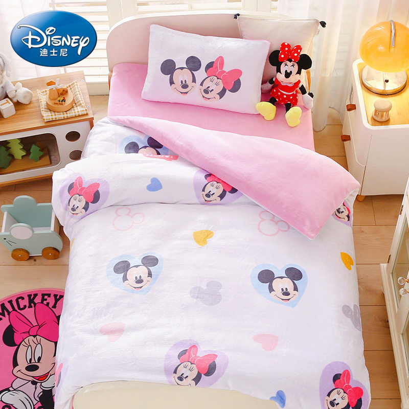 Children's kindergarten quilt three-piece set baby velvet quilt baby nap coral velvet six-piece set with core autumn and winter