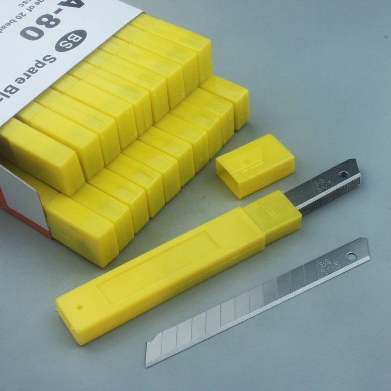 Beishan A-80 Art Blade Small 9mm*78mm Blade Sharp Folding Line 200 Pieces Pack SK5 Steel