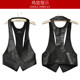 New Genuine Leather Vest Women's Spring and Autumn V-neck Black Short Fashionable Versatile Autumn and Winter Slim Jacket Korean Style Top Trendy