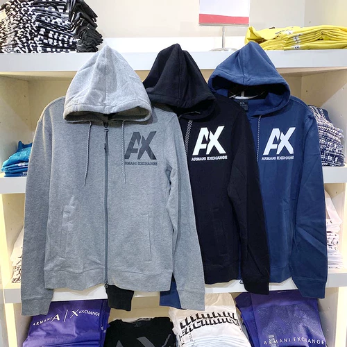 AX ARMANI EXCHANGE, подлинный американский мужской весенне-осенний тонкий спортивный костюм, кардиган на молнии, толстовка
