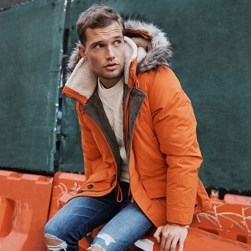 Abercrombie Fitch American AF на искренний мужской пайкер Паркер.