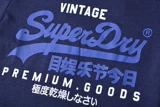 Superdry Летняя футболка с коротким рукавом с круглым воротником, облегающий крой, принт