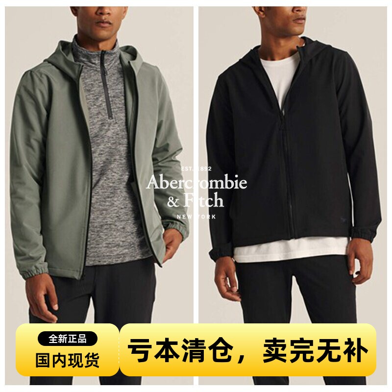 Abercrombie Fitch Us Af Men's New Spring and Autumn Traveler Zipper Hoodie Sports Sweatshirt Jacket