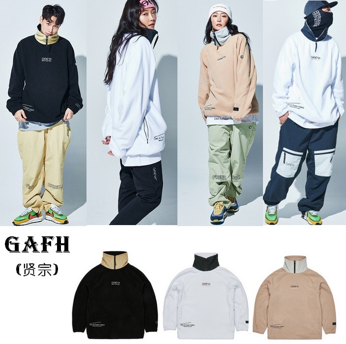 Gafhsnow Korean version of the ski jacket windproof warm thick men and women single and double board black and white yellow standing collar