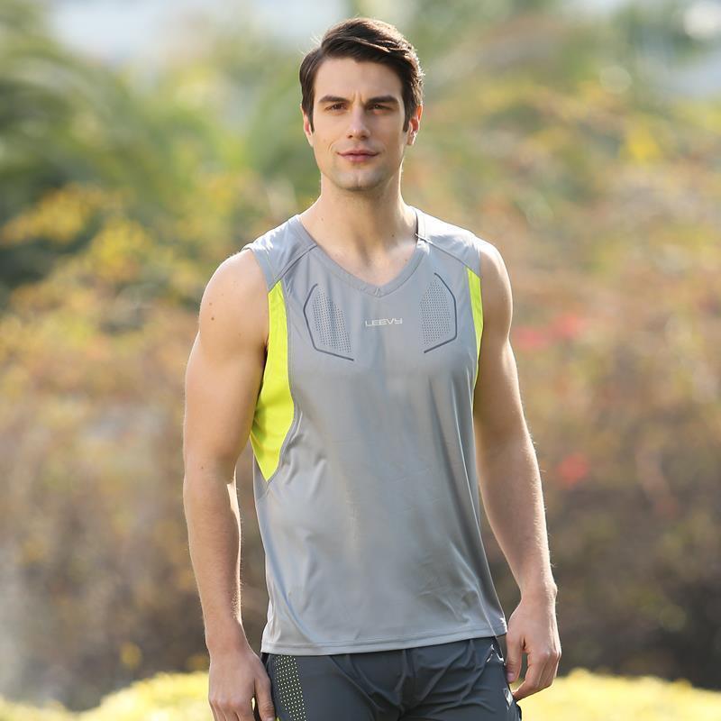 Leevy forces for men running quick dry sleeveless vests bottom regular blouses No collar sport M15L334R