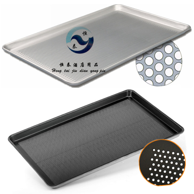 Aluminum baking tray Rectangular 6040 bread cake anode punching hole non-stick non-stick baking tray oven Commercial