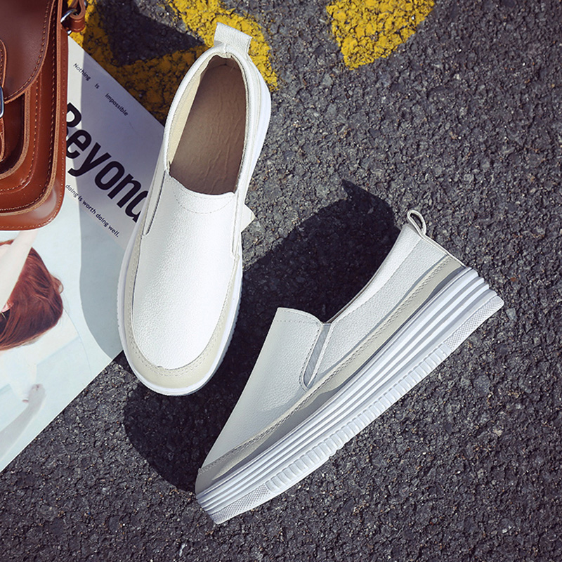 Small white shoes women's shoes 2022 new spring and autumn breathable white shoes ins tide all-match thick-soled slip-on shoes