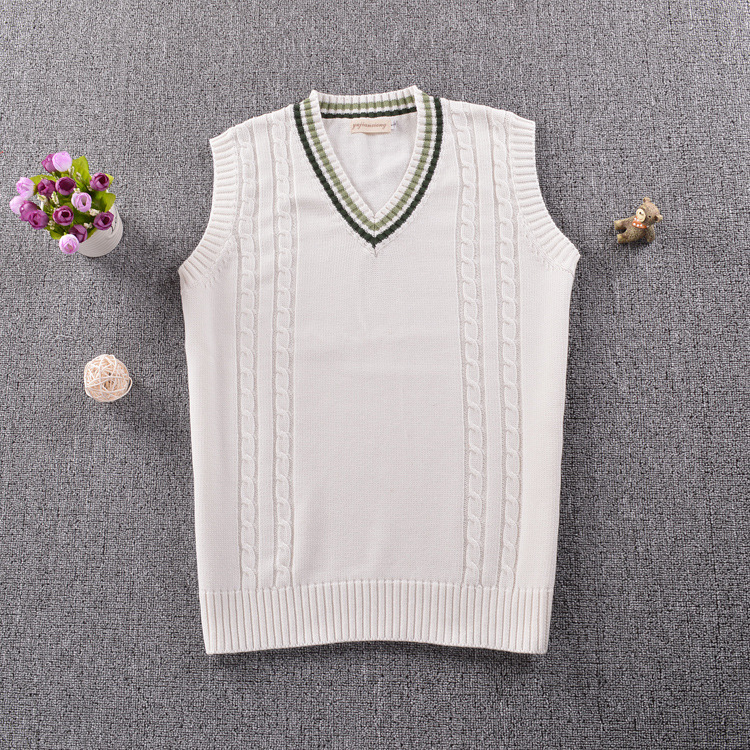 Của nam giới Knit Vest Mùa Thu Mùa Đông Tóc Vest Không Tay Áo Len Hàn Quốc Mace Một V-Cổ Đầu Gối Vai Vài Tinh Khiết Xu Hướng