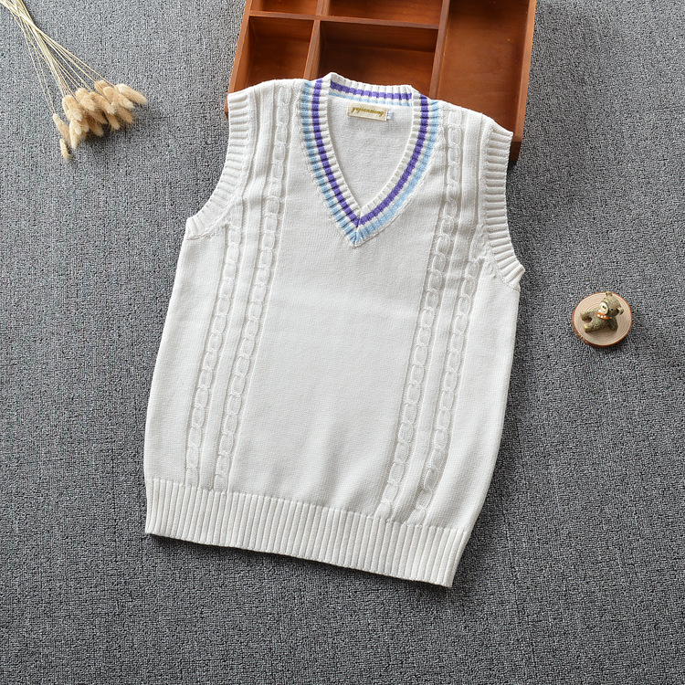 Của nam giới Knit Vest Mùa Thu Mùa Đông Tóc Vest Không Tay Áo Len Hàn Quốc Mace Một V-Cổ Đầu Gối Vai Vài Tinh Khiết Xu Hướng