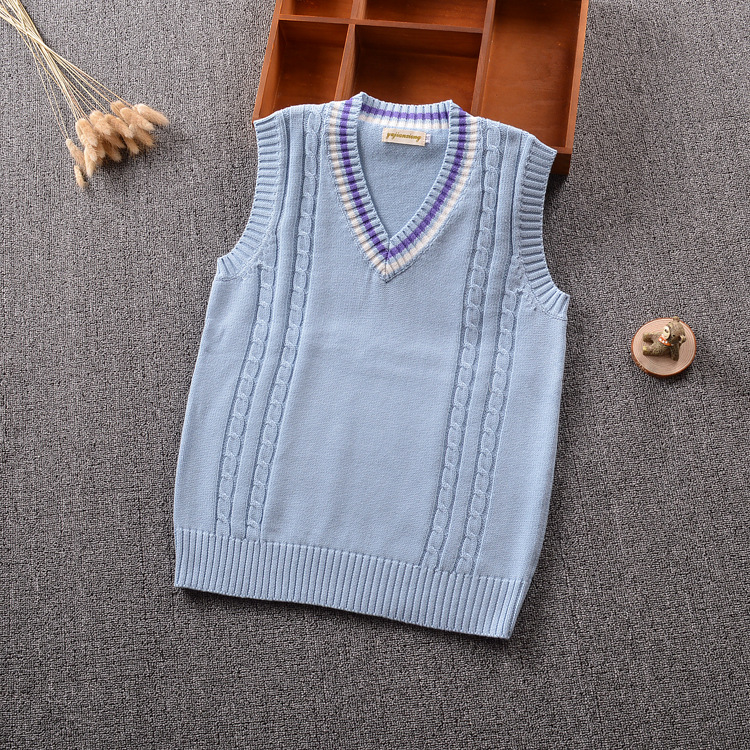 Của nam giới Knit Vest Mùa Thu Mùa Đông Tóc Vest Không Tay Áo Len Hàn Quốc Mace Một V-Cổ Đầu Gối Vai Vài Tinh Khiết Xu Hướng