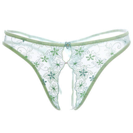 丁字裤女性感蕾丝火辣透明内裤全透视学生低腰情趣开档真人-tmall.com天猫