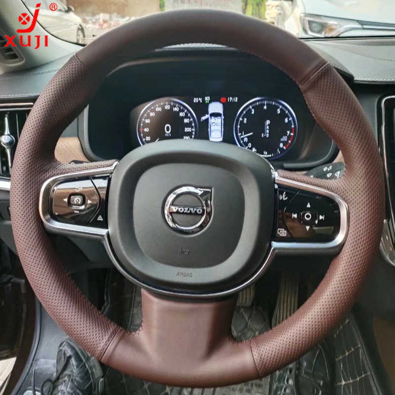 Xu Ji Volvo XC90 V90 S90 XC60 S60L V40V60 S80L leather hand-sewn steering wheel sleeve