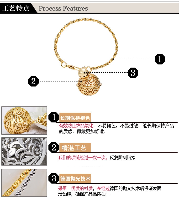 Hua Qiang Zhao Liying với chuông cos cung cổ chuông bạc chuỗi vòng đeo tay trang sức túi trang sức treo phụ kiện vòng tay vàng
